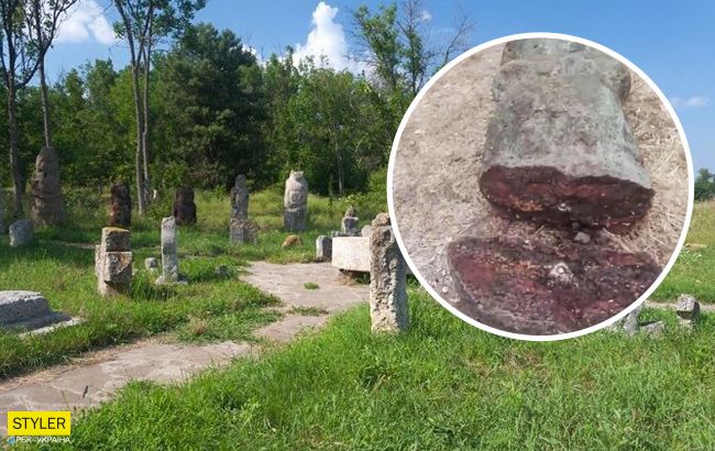 В Запорожье на Хортице вандалы разрушили исторический памятник