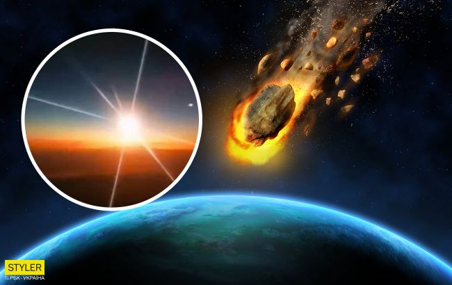 Падіння гігантського метеорита на Землю зняли на відео: приголомшливе видовище