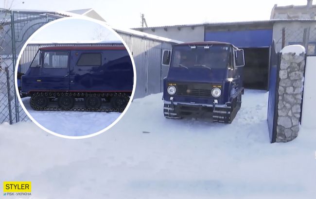 Украинец изобрел уникальный снегоход: обходит сугробы в 1,5 метра