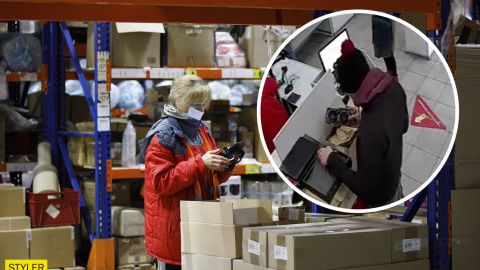 В Киеве мошенник воровал из посылок прямо в отделении "Новой почты": видео преступления