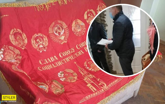 Под Львовом мужчину поймали и наказали за продажу красного флага с Лениным