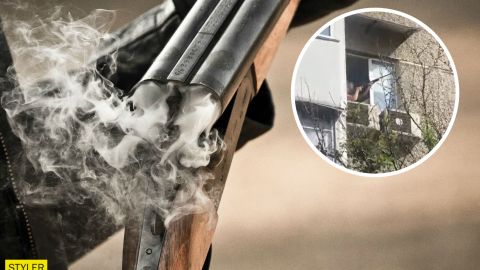 У Києві чоловік влаштував стрілянину з гвинтівки з вікна багатоповерхівки (відео)