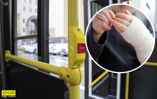 В Киеве девочке в автобусе зажало руку дверью: водитель вместо помощи матерился