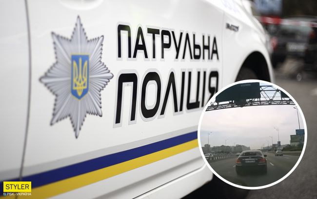 У Києві авто на крутих номерах влаштувало "шашки" і потрапило в ДТП: відео гонок