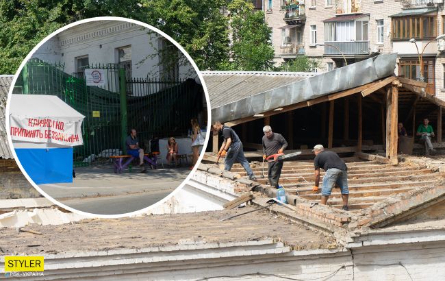 В Киеве ночью снесли усадьбу XIX века: загнали технику под охраной "титушек"