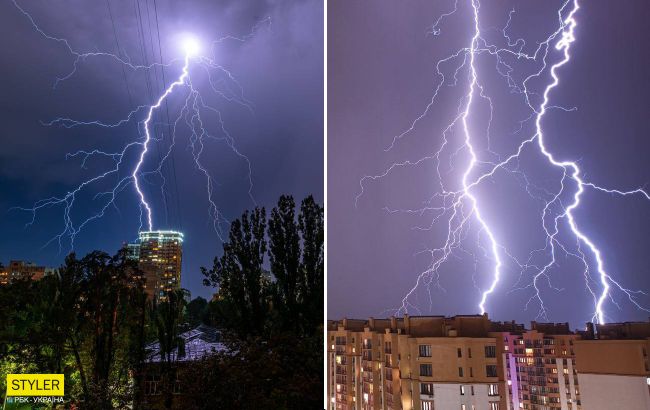 Смотрите, как молнии в Киеве устраивали световое шоу этой ночью