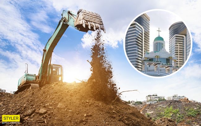 В Киеве строят 10-этажный "храмовый комплекс" с апартаментами: первые фото