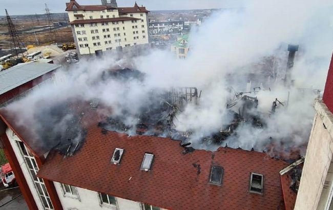 Под Киевом горит пятиэтажка