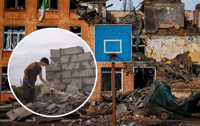 "Втратив дитинство": 12-річний хлопчик розбирає завали свого будинку, який знищили війська РФ