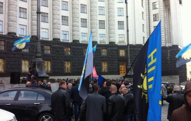 В Киеве шахтеры перекрыли движение на Грушевского