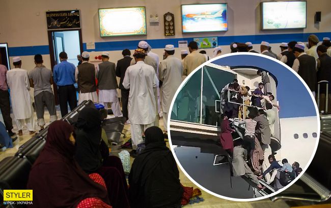 В аеропорту Кабула панує повний хаос: люди штурмують літаки і намагаються полетіти навіть стоячи (відео)