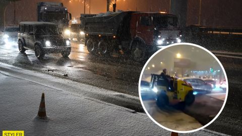 В Киеве коммунальщики опозорились и снег им стал не помехой (видео)