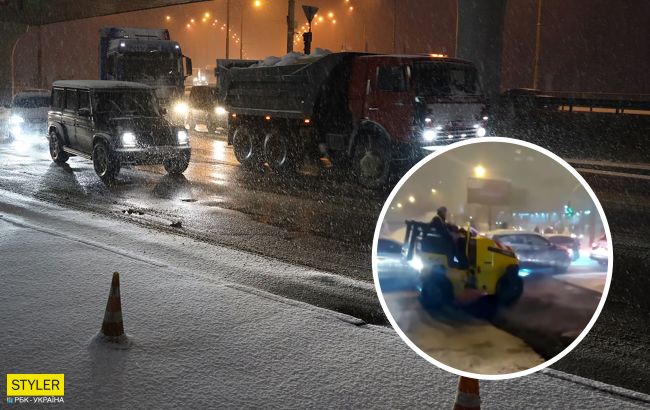 У Києві комунальники зганьбилися і сніг їм став не перешкодою (відео)