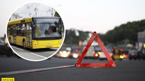 В Киеве столкнулось лоб в лоб два пассажирских автобуса: видео с места ЧП