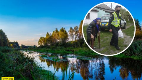 Под Черкассами "копы" спасли 90-летнюю бабушку: шла 2,5 часа на костылях, чтобы утопиться