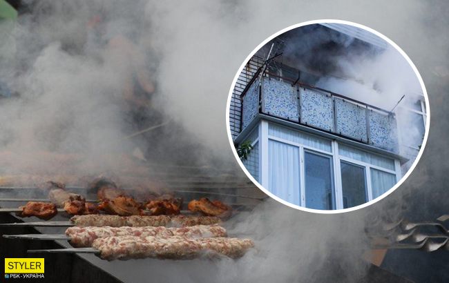 Жители Киева отличились наглой выходкой: жарили шашлыки на балконе (видео)