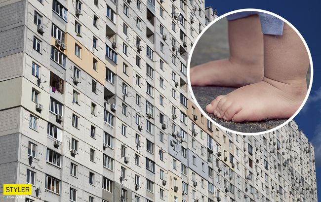 В Киеве годовалый ребенок полз по ступенькам с 1 по 5 этаж: родители даже не заметили