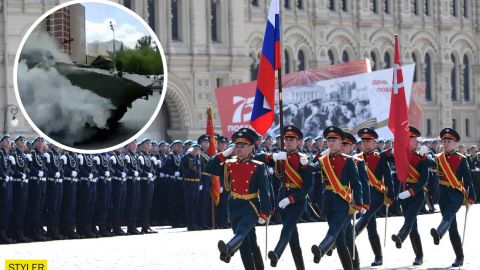 У Москві на параді зганьбилися новітнім БТР: спалахнув у всіх на очах (відео)