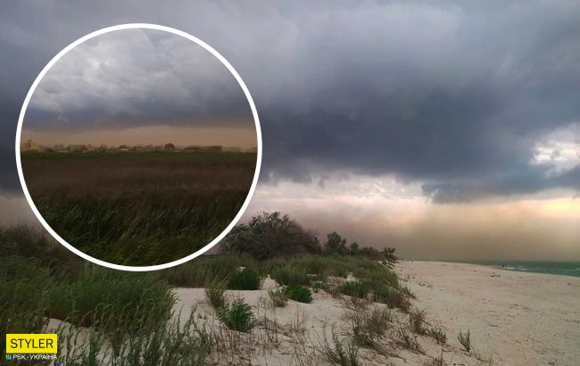 Под Одессой произошла страшная песчаная буря: люди в шоке убегали