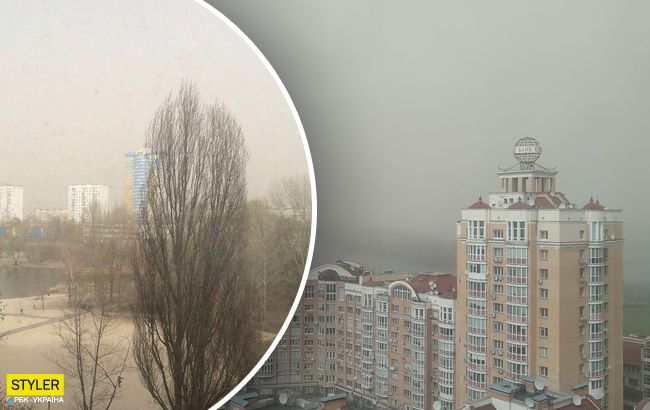 Київ накрила моторошна пилова буря: фото та відео стихії