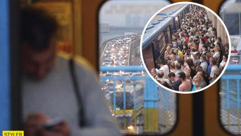 ЧП в метро Киева: поезда остановились, на станциях давка (фото)