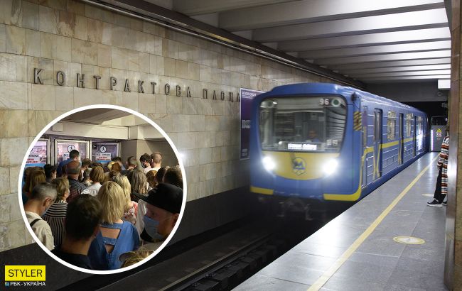 Давка в метро Киева попала на фото