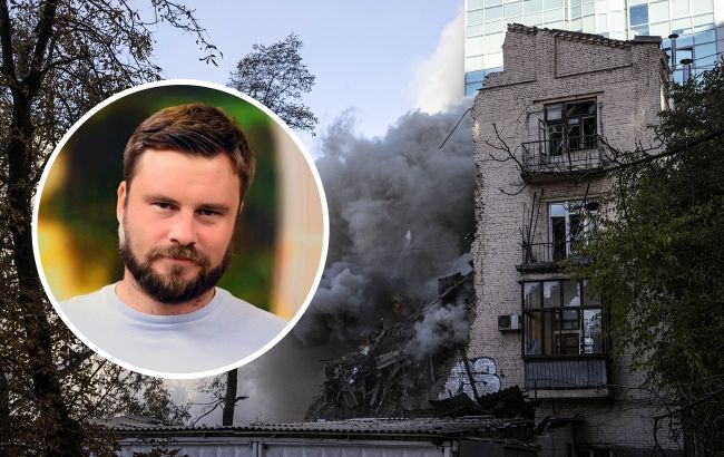 В Киеве вражеский дрон попал возле дома украинского ведущего: фото последствий