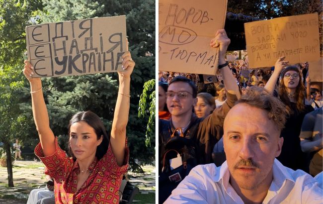 Огневич, Клопотенко, Цымбалюк и другие звезды вышли на протесты в поддержку Федорова (фото)