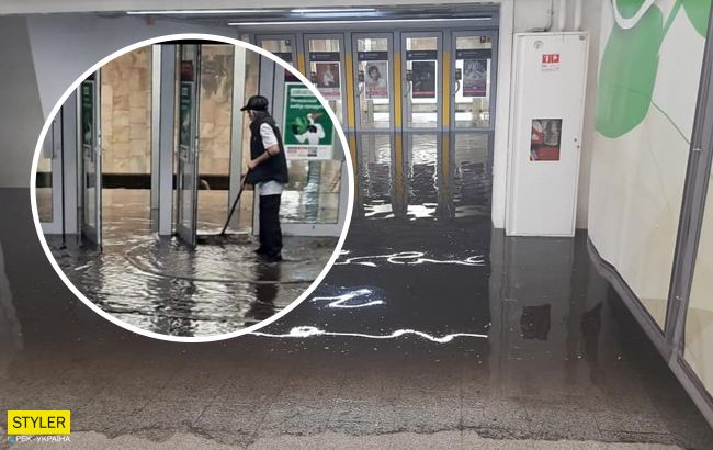 В Киеве "тропический" ливень затопил станцию метро: "никогда такого не было и вот опять"