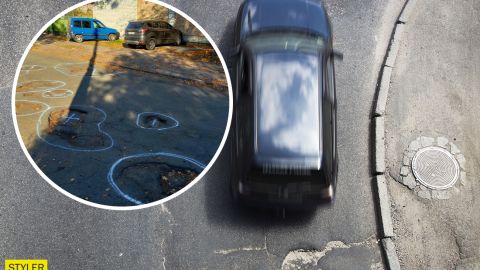 У Києві незвичайним чином намагаються привернути увагу до "пекельного" стану доріг (фото)