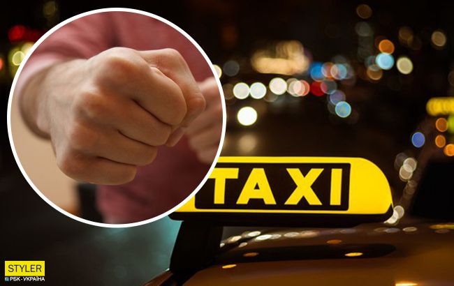 В Киеве озверевший таксист избил пассажирку и бросил на асфальт (видео)