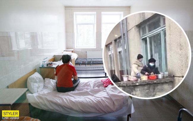 В ковид-больнице под Львовом пациентов кормят через окно с улицы: скандальное видео