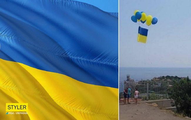 В окупованому Криму перед Днем Незалежності в небо підняли прапор України (відео)