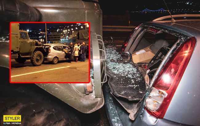 Отказали тормоза: в Киеве произошло серьезное ДТП с военными