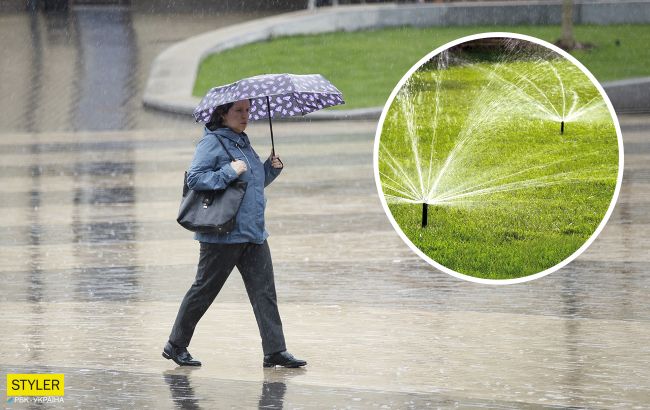 У Києві комунальники відзначилися дивною дією в дощ (відео)