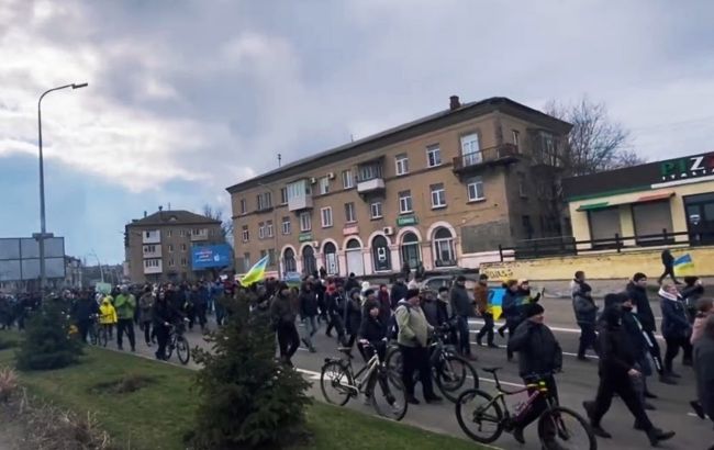 В Мелитополе жители вышли на митинг против российской оккупации