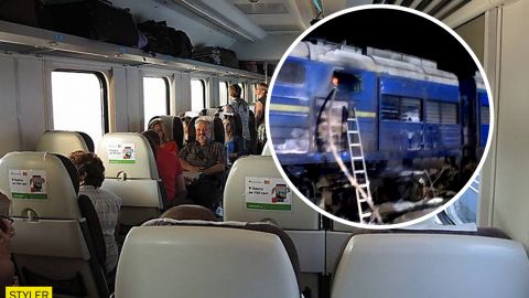 Поезд "Укрзализныци" загорелся на пути из Киева в Херсон (фото)