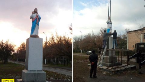 Під Запоріжжям Леніна "декомунізували" в Ісуса (фото)