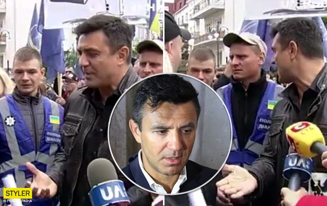 Нардеп Тищенко устроил скандал под офисом Зеленского: появилось видео