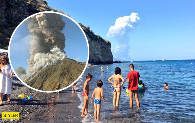 Мощное извержения вулкана в Италии: шокирующие фото и видео