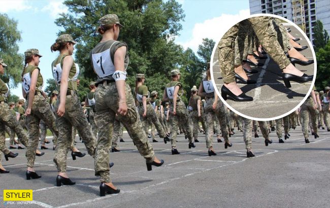 Міноборони вирішило змінити парадні черевики курсанток після скандалу з підборами (відео)