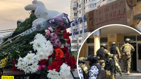 "Ты не бог , ты - гнида": к месту массового убийства в Казани люди возлагают цветы