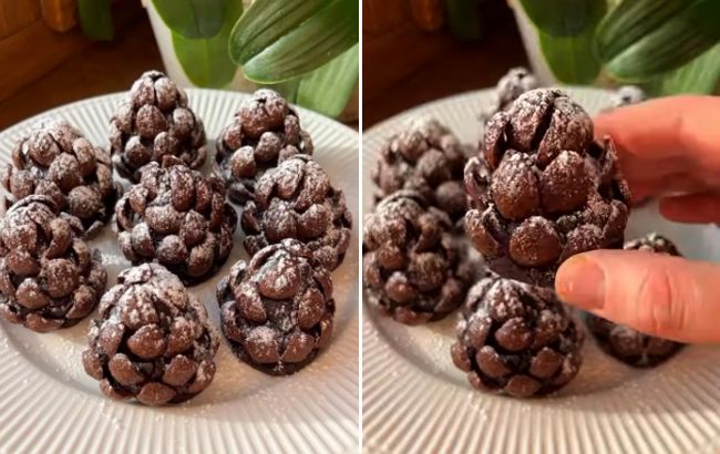 Новогодний десерт "Шишка" за 15 минут: простой рецепт (видео)