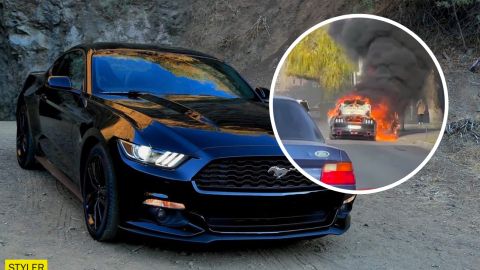 У Києві повністю згорів елітний автомобіль вартістю понад півмільйона гривень (відео)