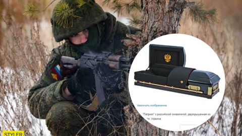 Українці продають в Росію елітні труни "Патріот": фотофакт