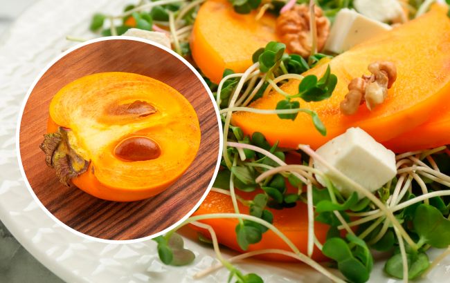 Идеально подойдет на новогодний стол: как приготовить зимний салат с хурмой и мандаринами