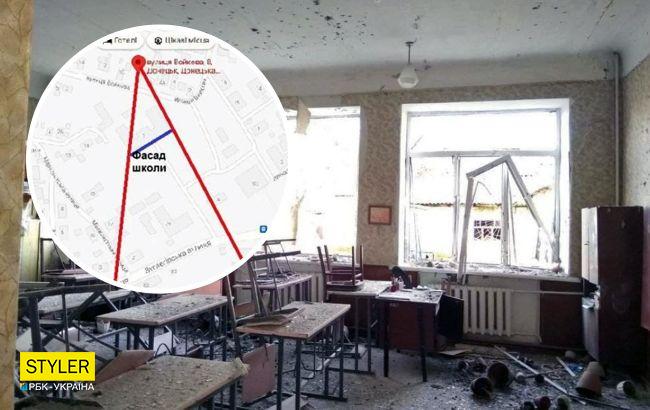 Очередная провокация от боевиков: в сети показали траекторию обстрела школы в Донецке