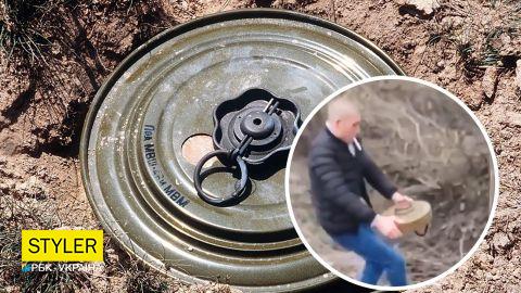 В Бердянске мужчина голыми руками перенес мину в лесопосадку: опубликовали видео