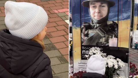 "Мама, я хочу к папе". Маленькая украинка тронула поисками отца на аллее погибших: видео до слез