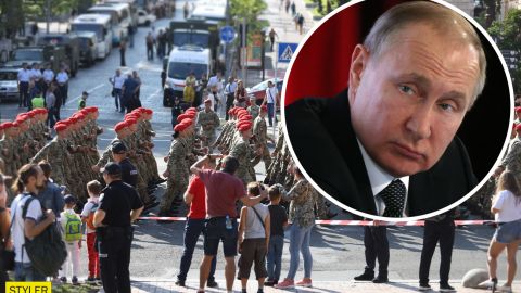 Военные на репетиции парада в Киеве снова передали "привет" Путину: момент попал на видео